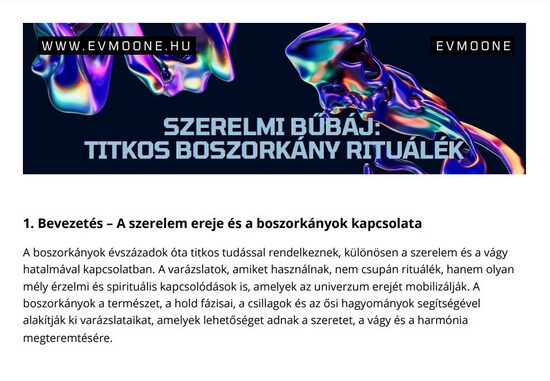 SZERELMI BŰBÁJ: TITKOS BOSZORKÁNY RITUÁLÉK - PDF